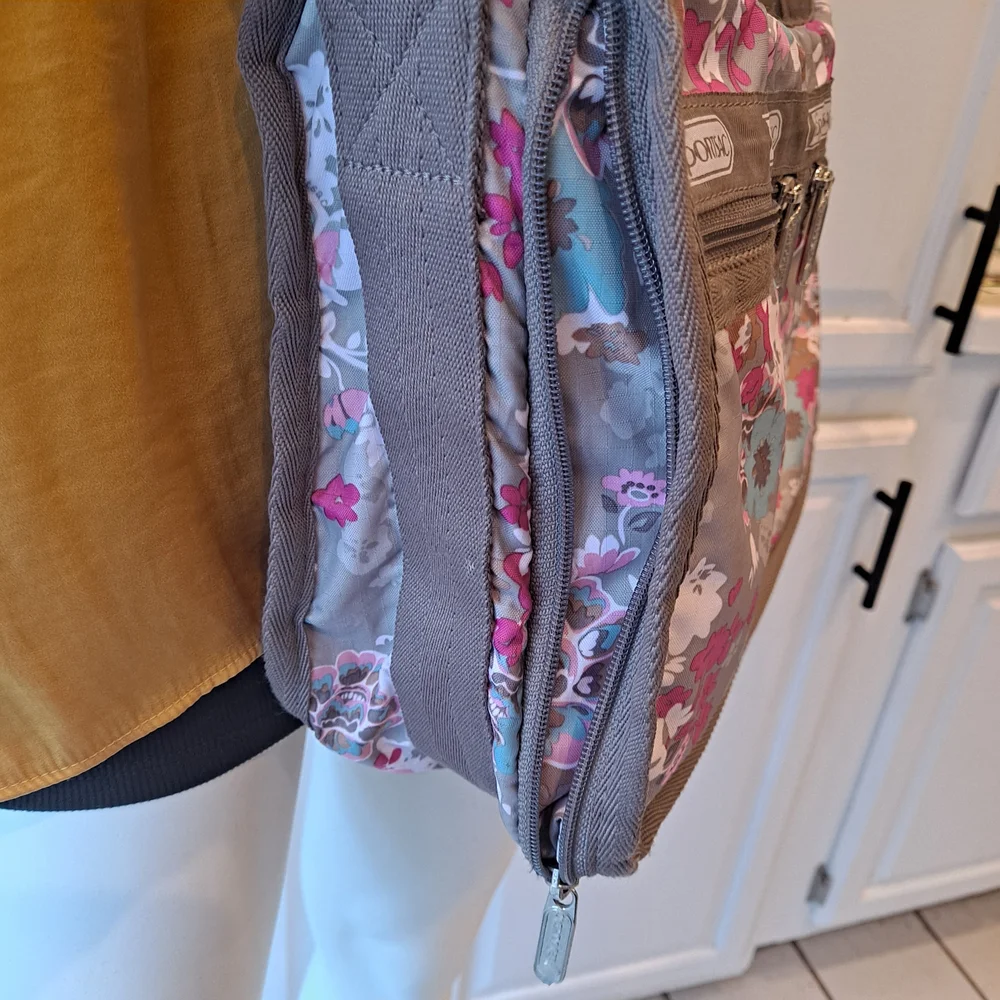 LeSportsac Floral Crossbody Bag - Pink, Blue, Brown - Picture 4 of 11
